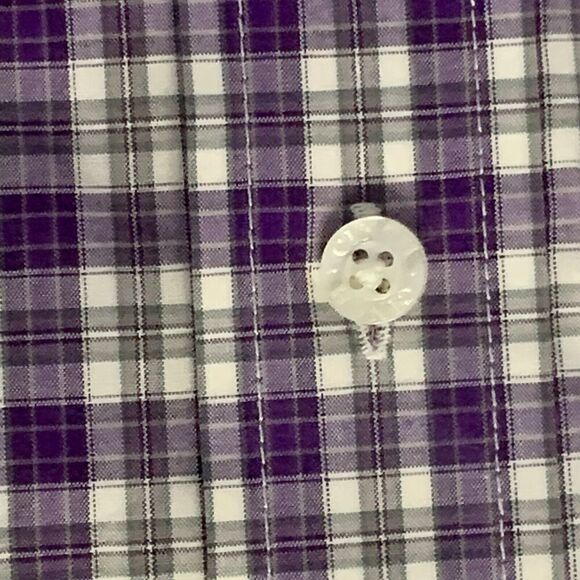 Cinch Shirt Mens Medium Purple White Plaid Button Down Cowboy Western Rodeo - Picture 8 of 16